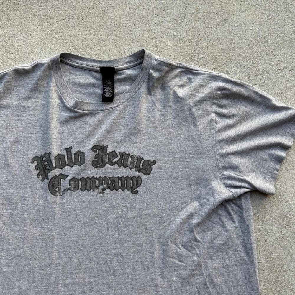 Vintage polo jeans tee shirt grey y2k large